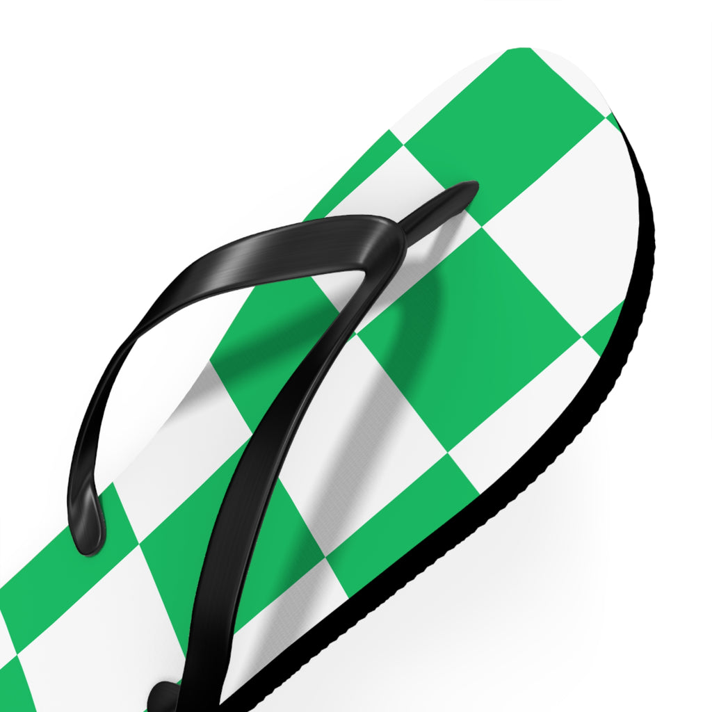 Flip Flops- green checkered