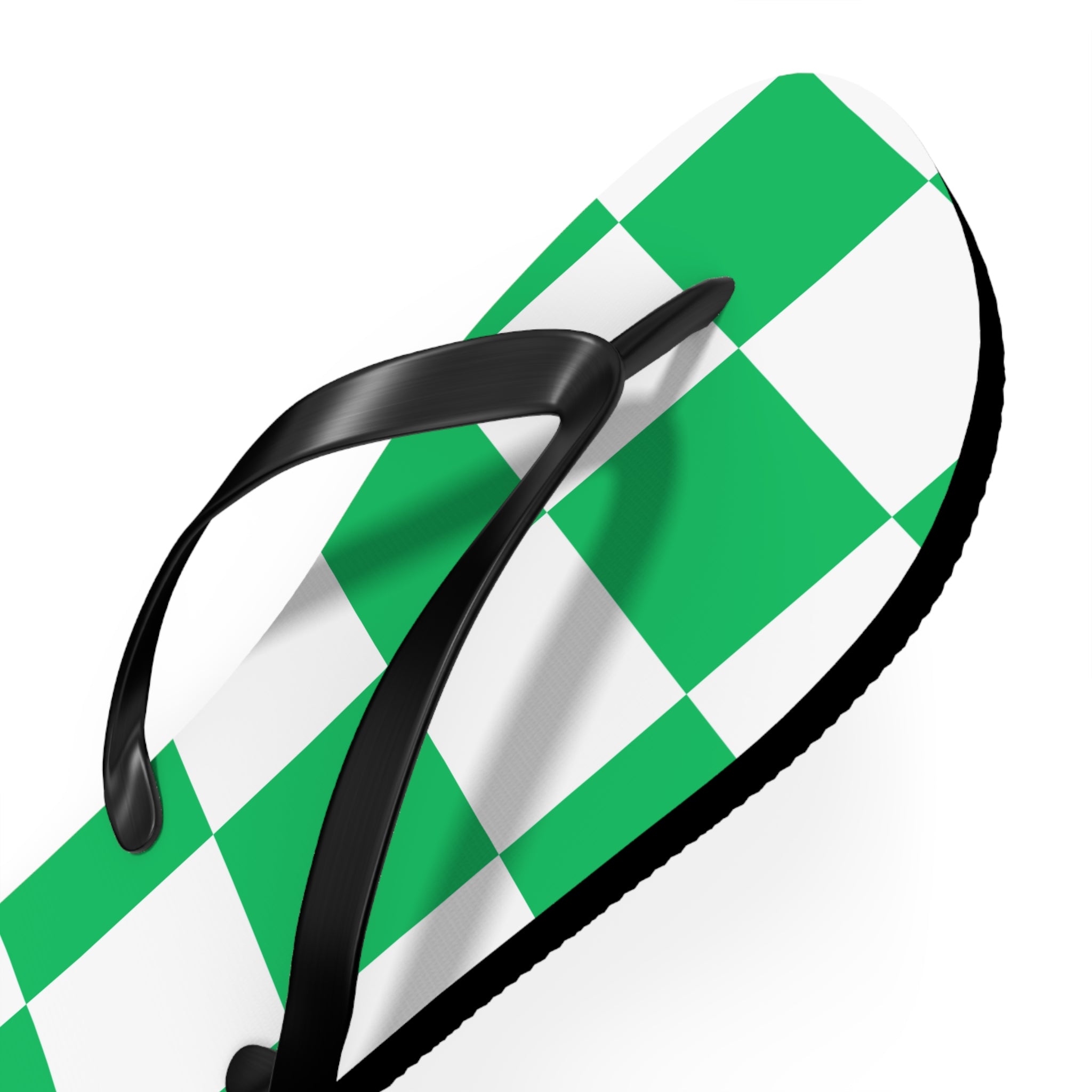 Flip Flops- green checkered