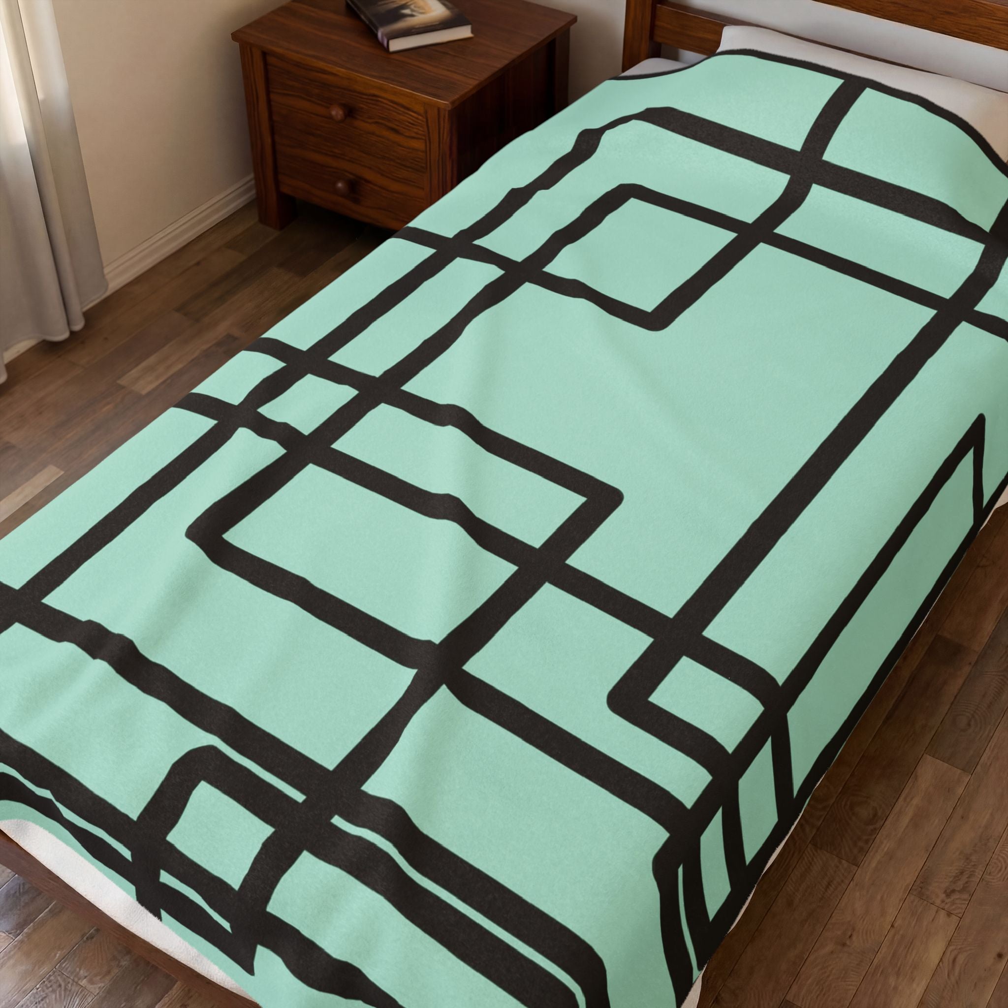 Velveteen Plush Blanket- Mint Madness