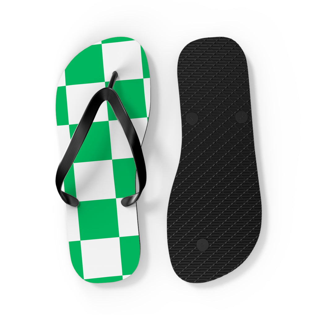 Flip Flops- green checkered