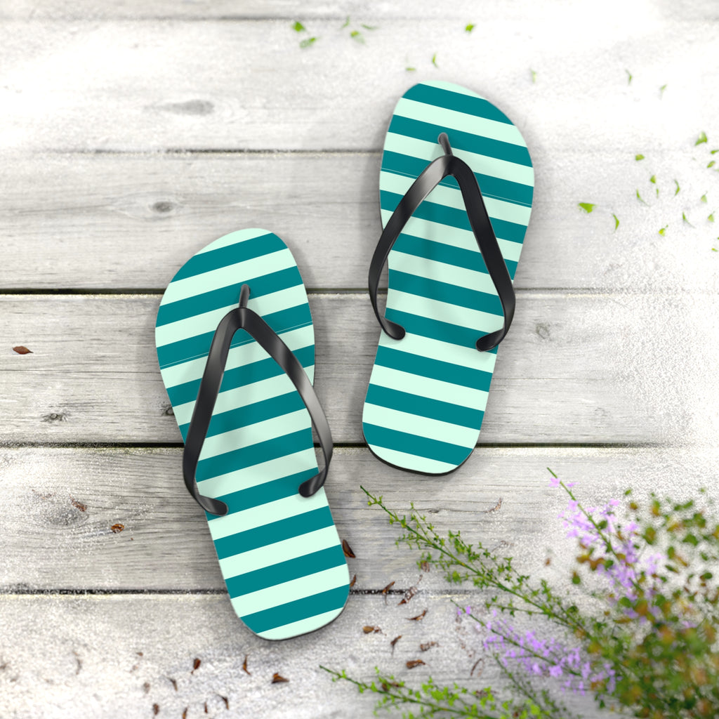 Flip Flops- green stripes