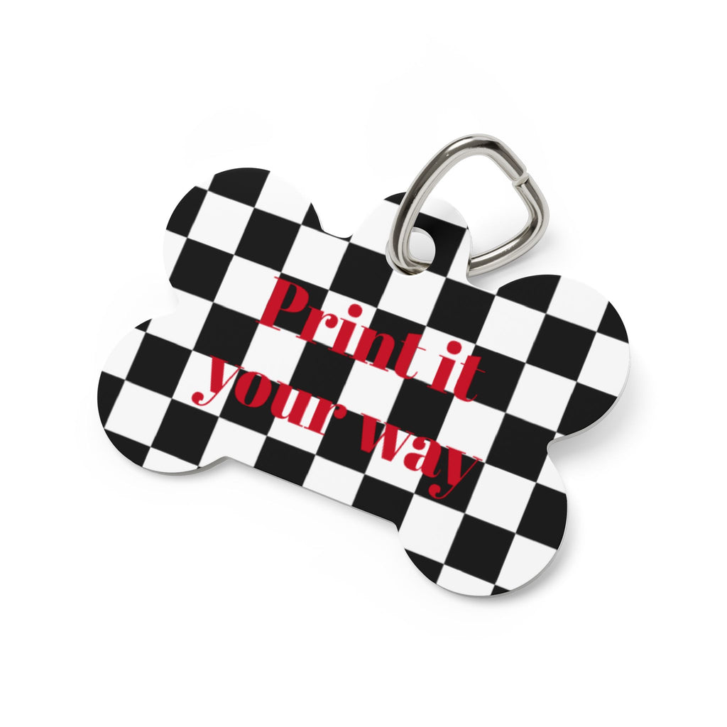 Checkered Pet Tags - Checkered (Black and White)