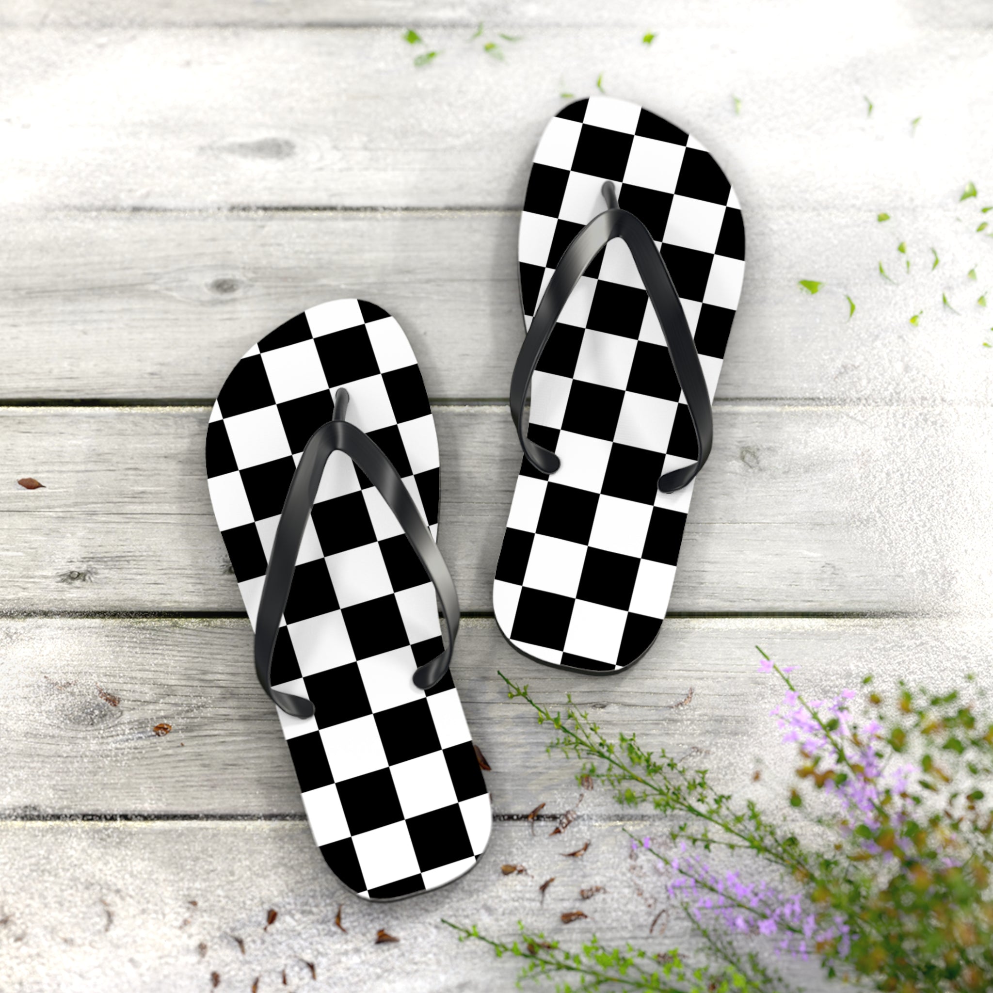 Checkered Flip Flops
