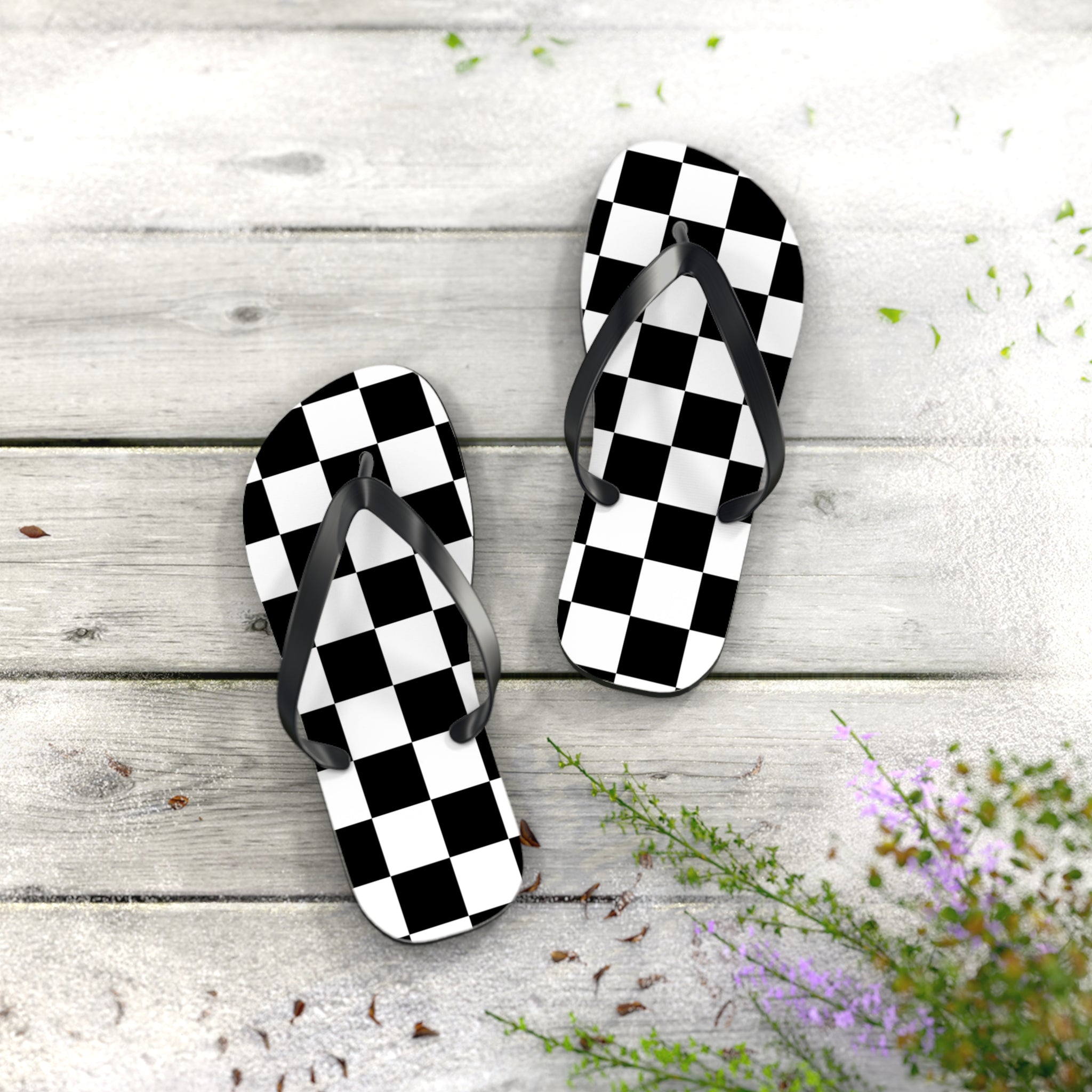 Checkered Flip Flops