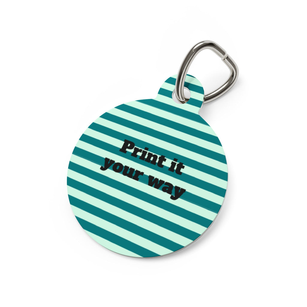 Pet Tags- Green Stripes