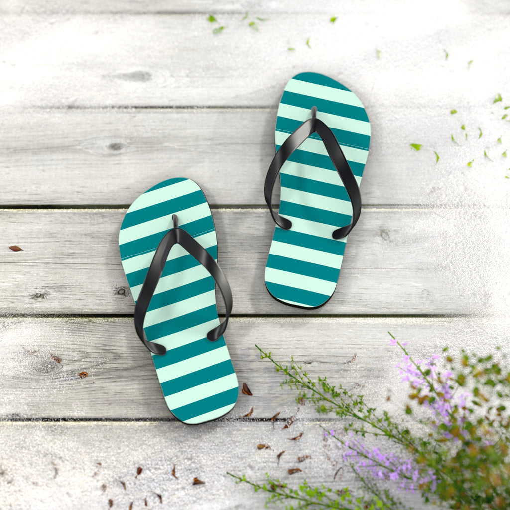 Flip Flops- green stripes