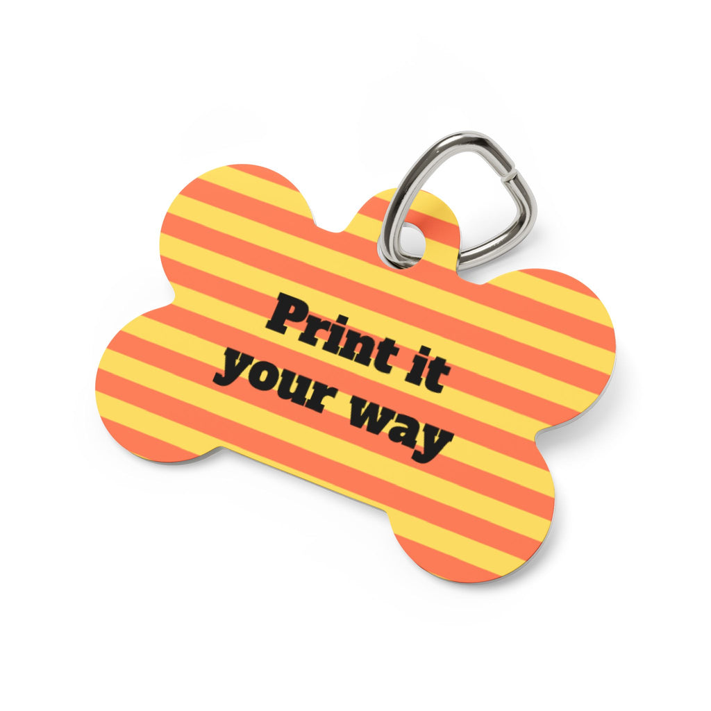 Pet Tags- Orange Stripes