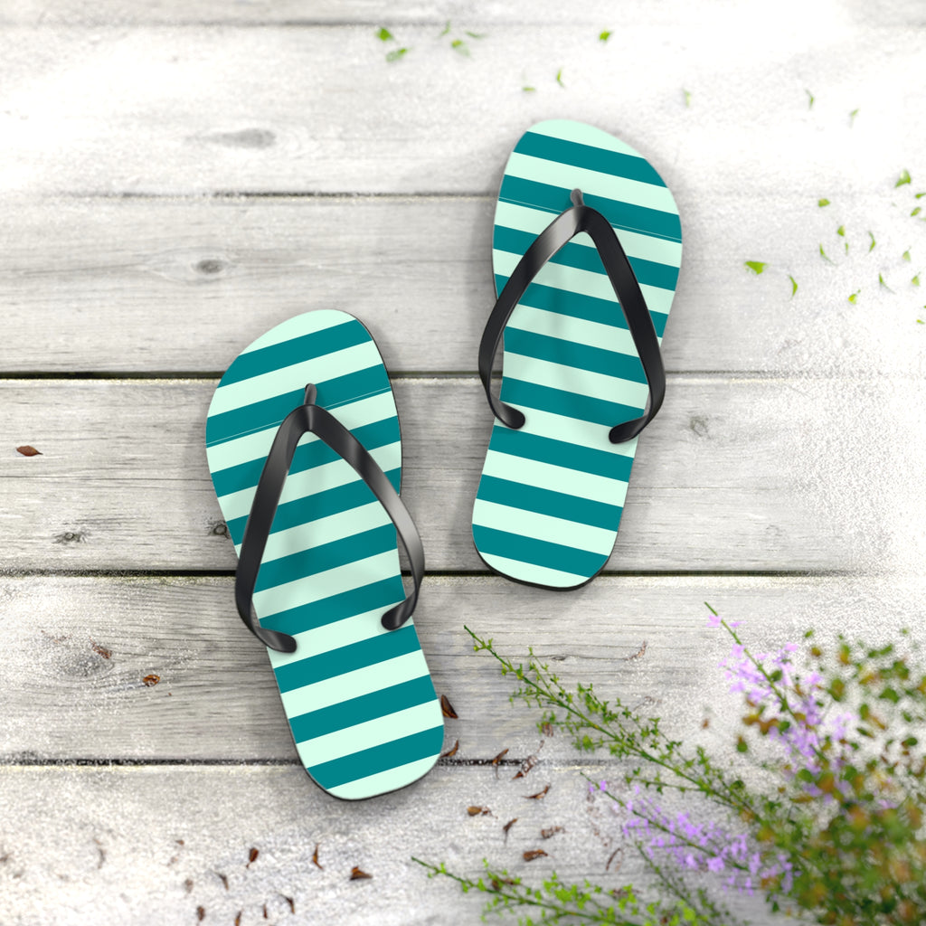 Flip Flops- green stripes