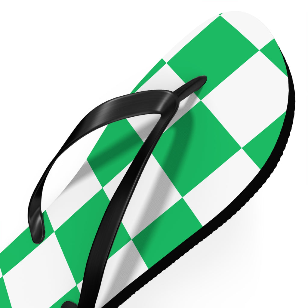 Flip Flops- green checkered