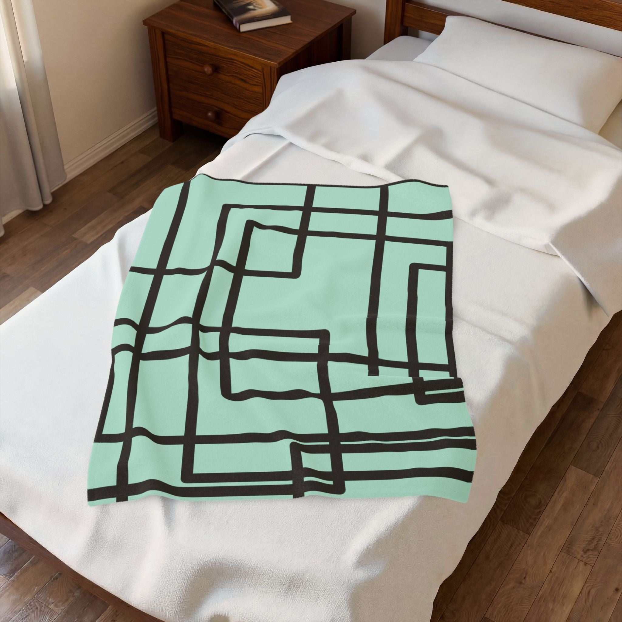 Velveteen Plush Blanket- Mint Madness
