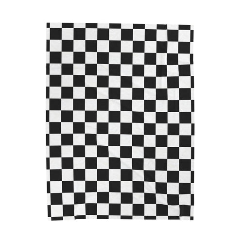 Checkered Velveteen Plush Blanket