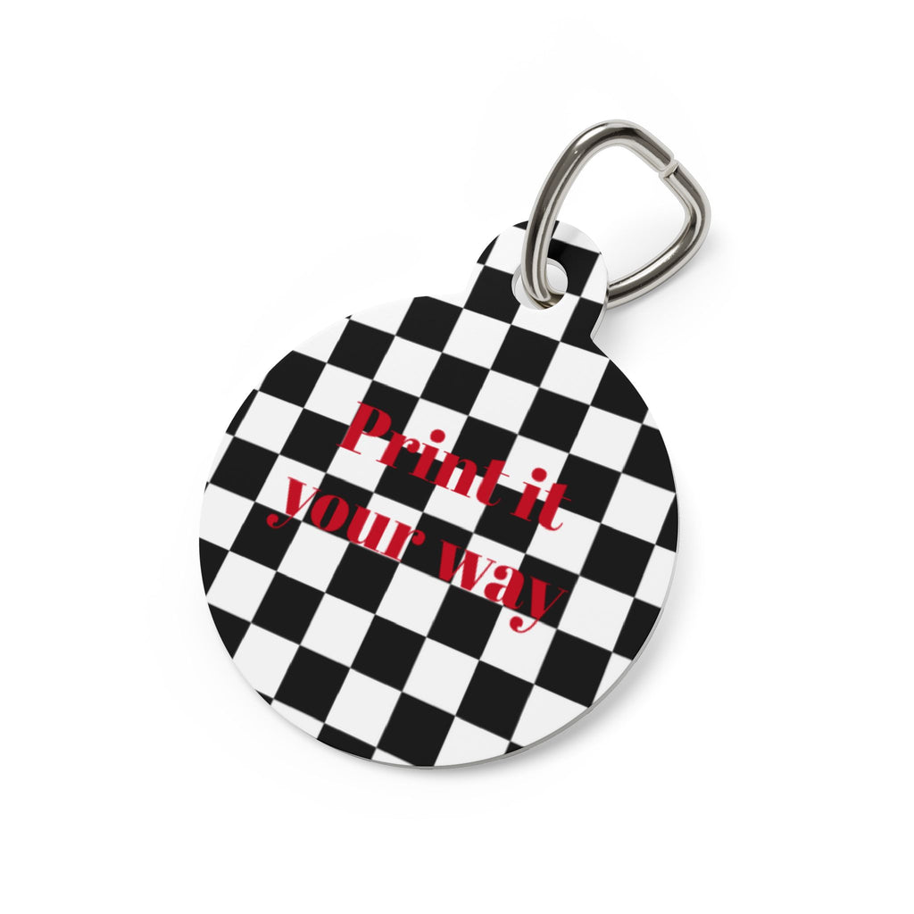Checkered Pet Tags - Checkered (Black and White)