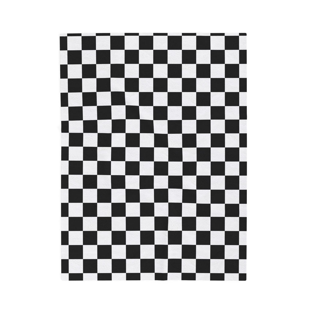 Checkered Velveteen Plush Blanket