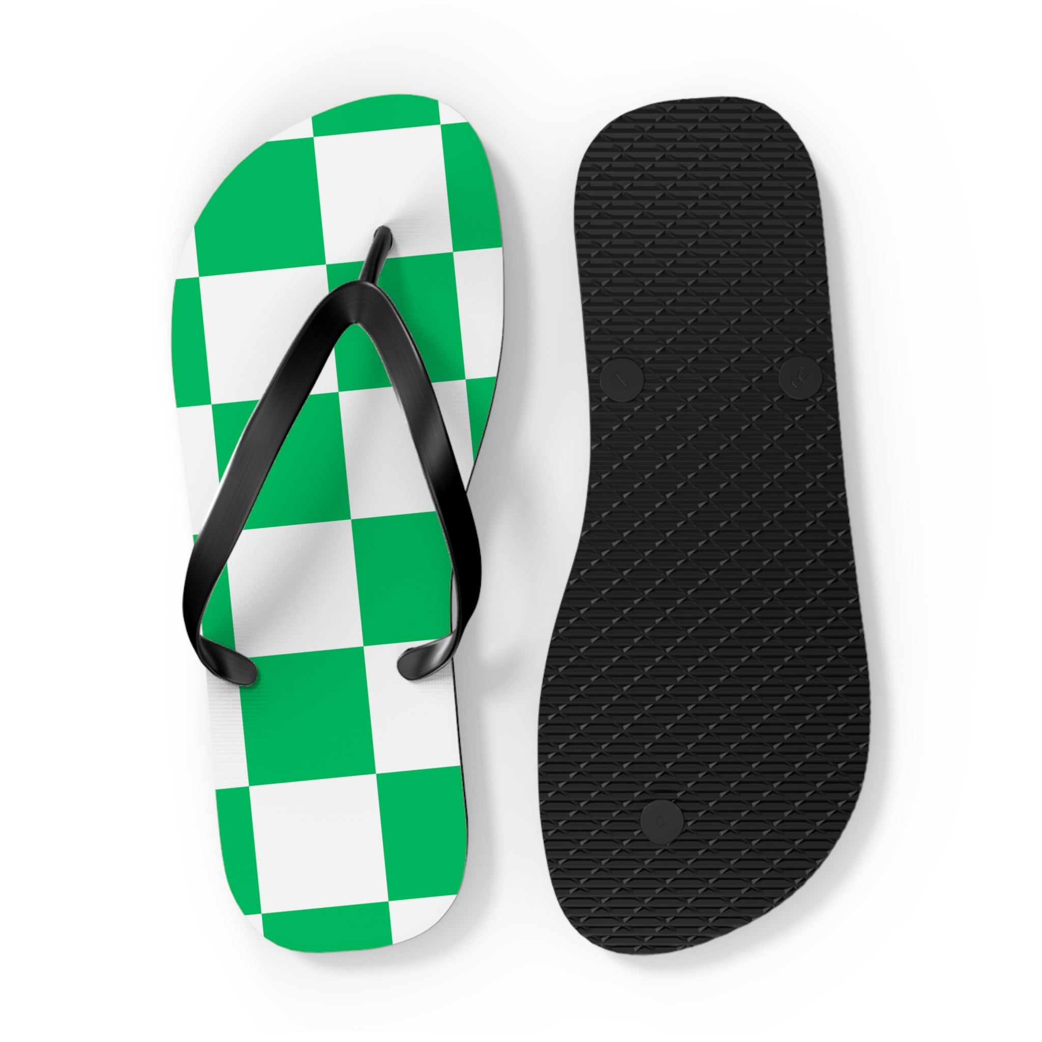 Flip Flops- green checkered