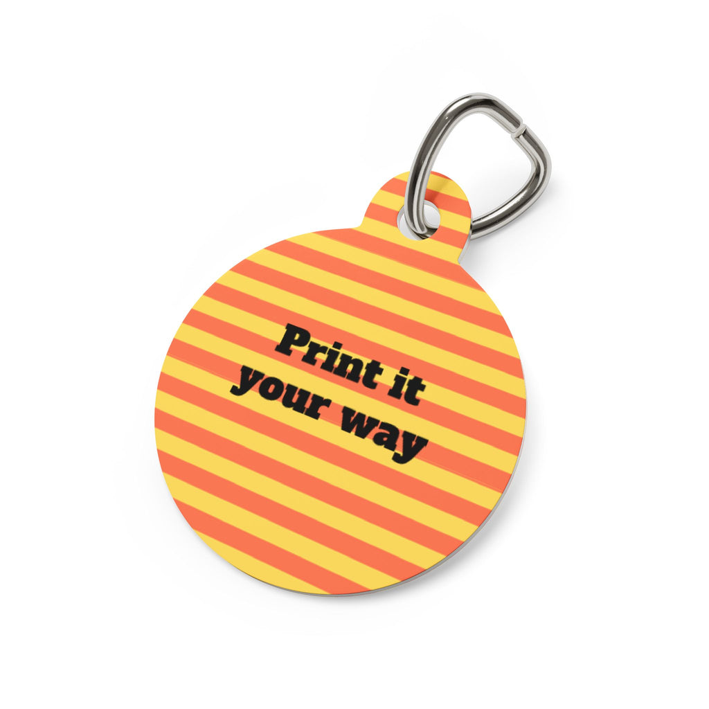 Pet Tags- Orange Stripes